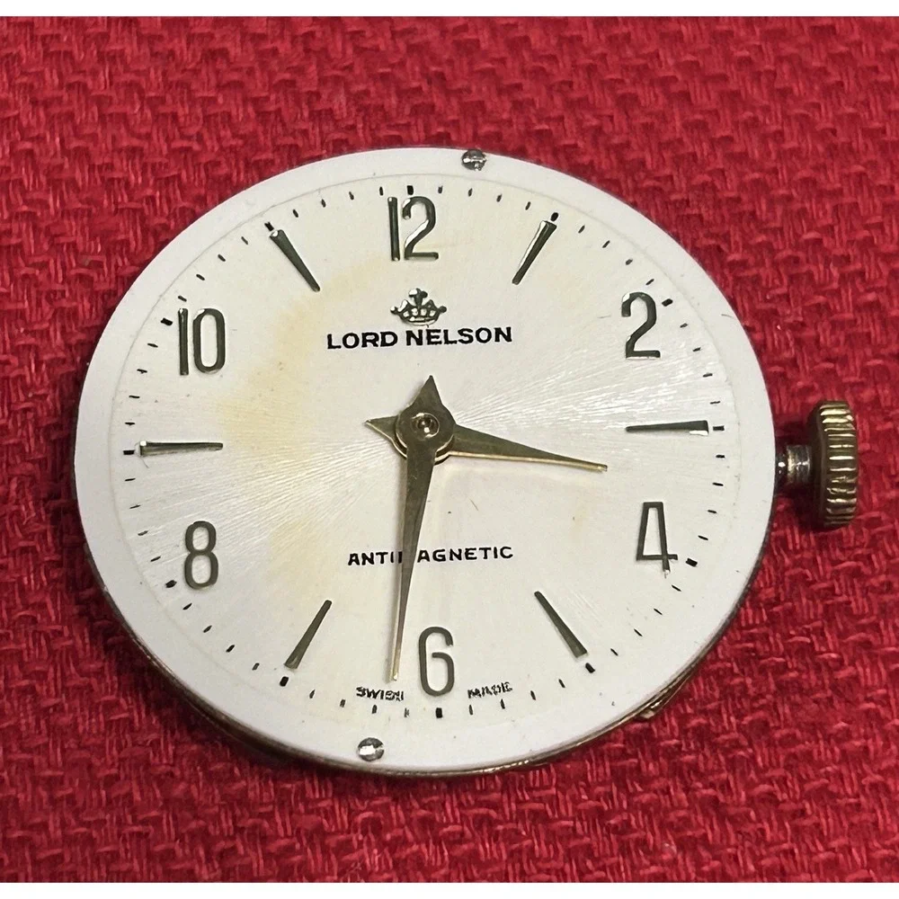 Vintage 1950's Lord Nelson Men's Mechanical Watch Swiss Made 1 Jewel Diamond Tol
